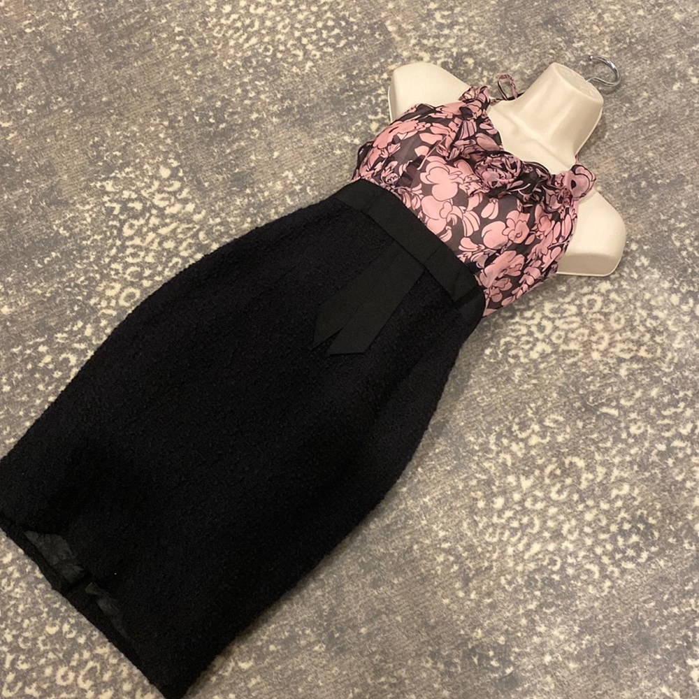 MILLY TWEED DRESS ROSETTE NWT